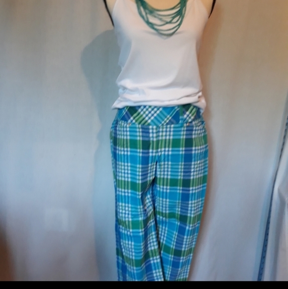 No Boundaries Stretch Plaid Capri Pants Size 7 - Picture 4 of 6